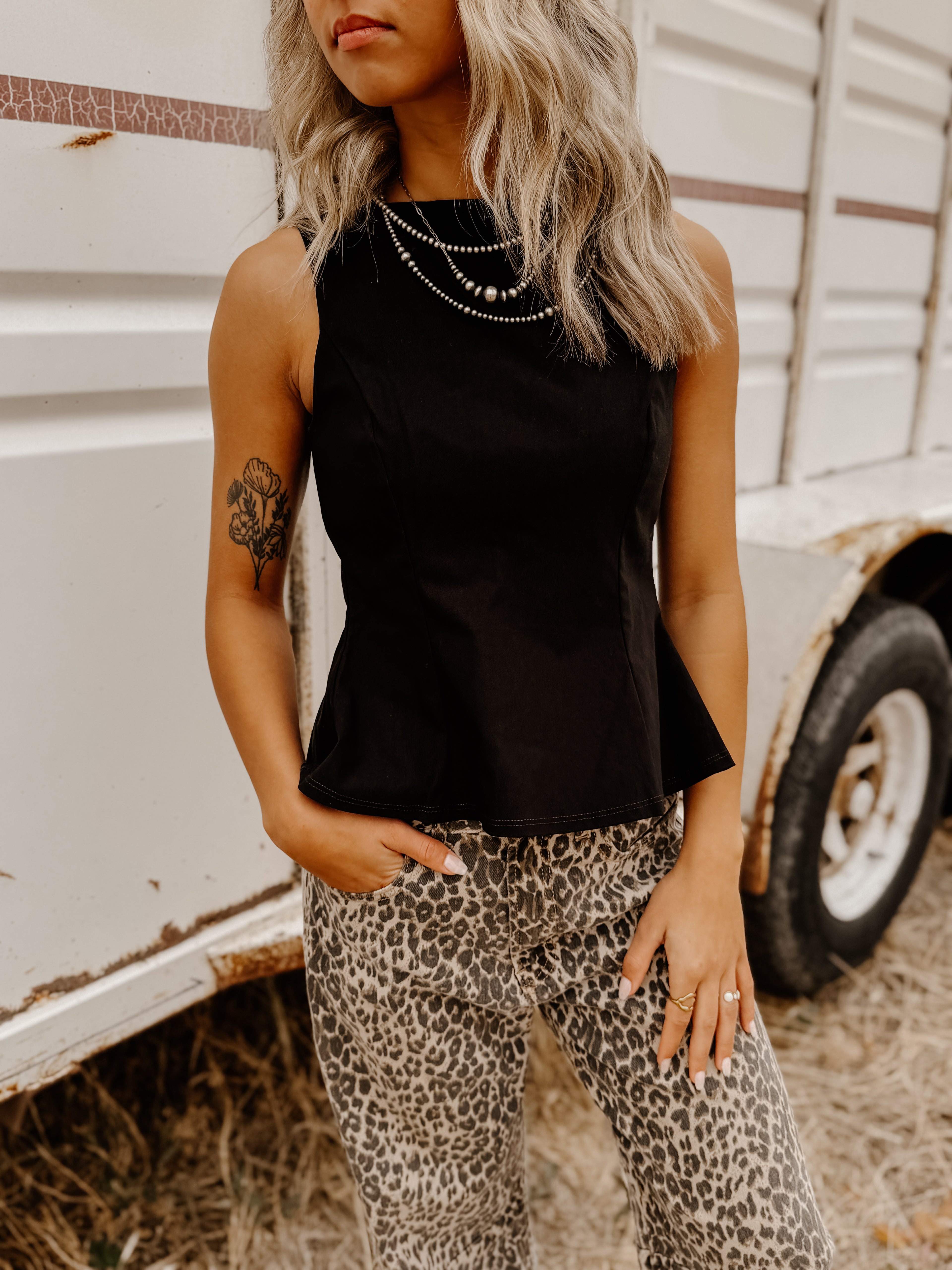 THE HEATHER BOW TIE TOP