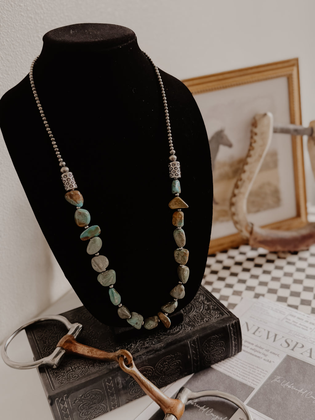 THE HIGH DESERT NECKLACE - Genuine Turquoise & Sterling Pearls