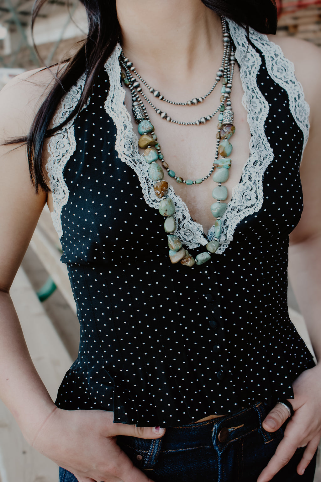 THE GRACELYN HALTER TOP - BLACK