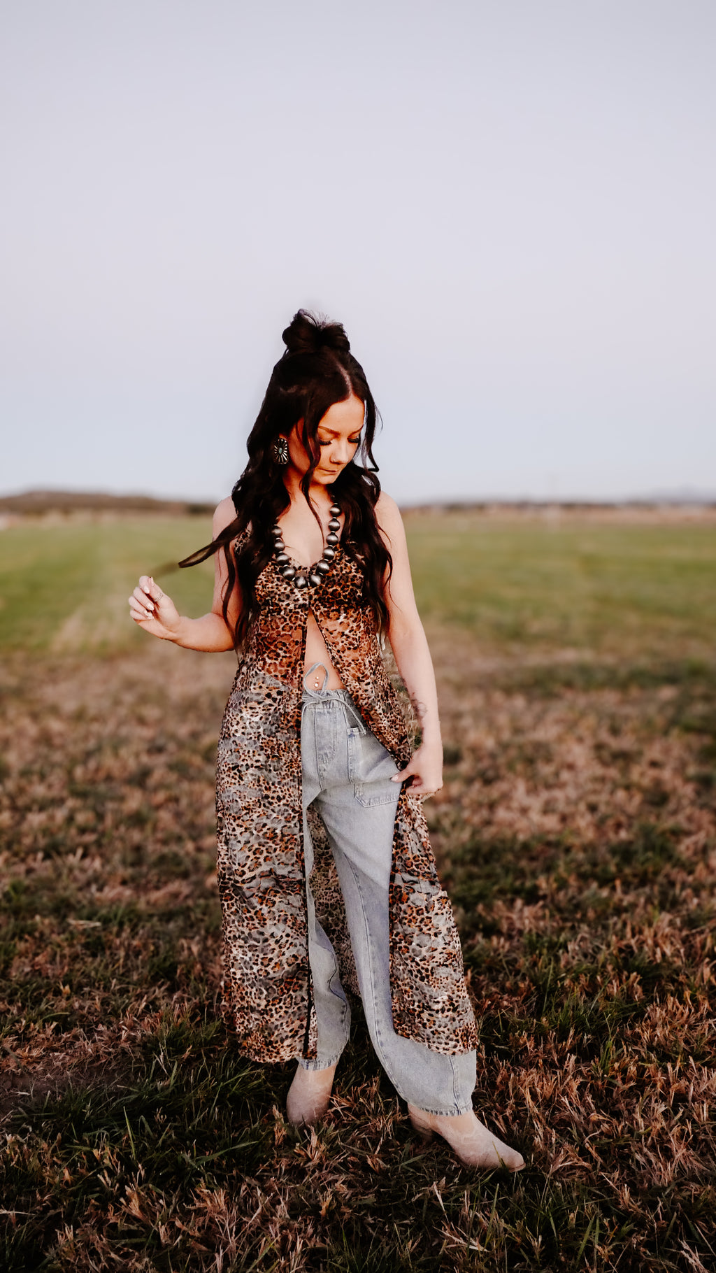 THE CHEETAH GIRL SHEER TOP