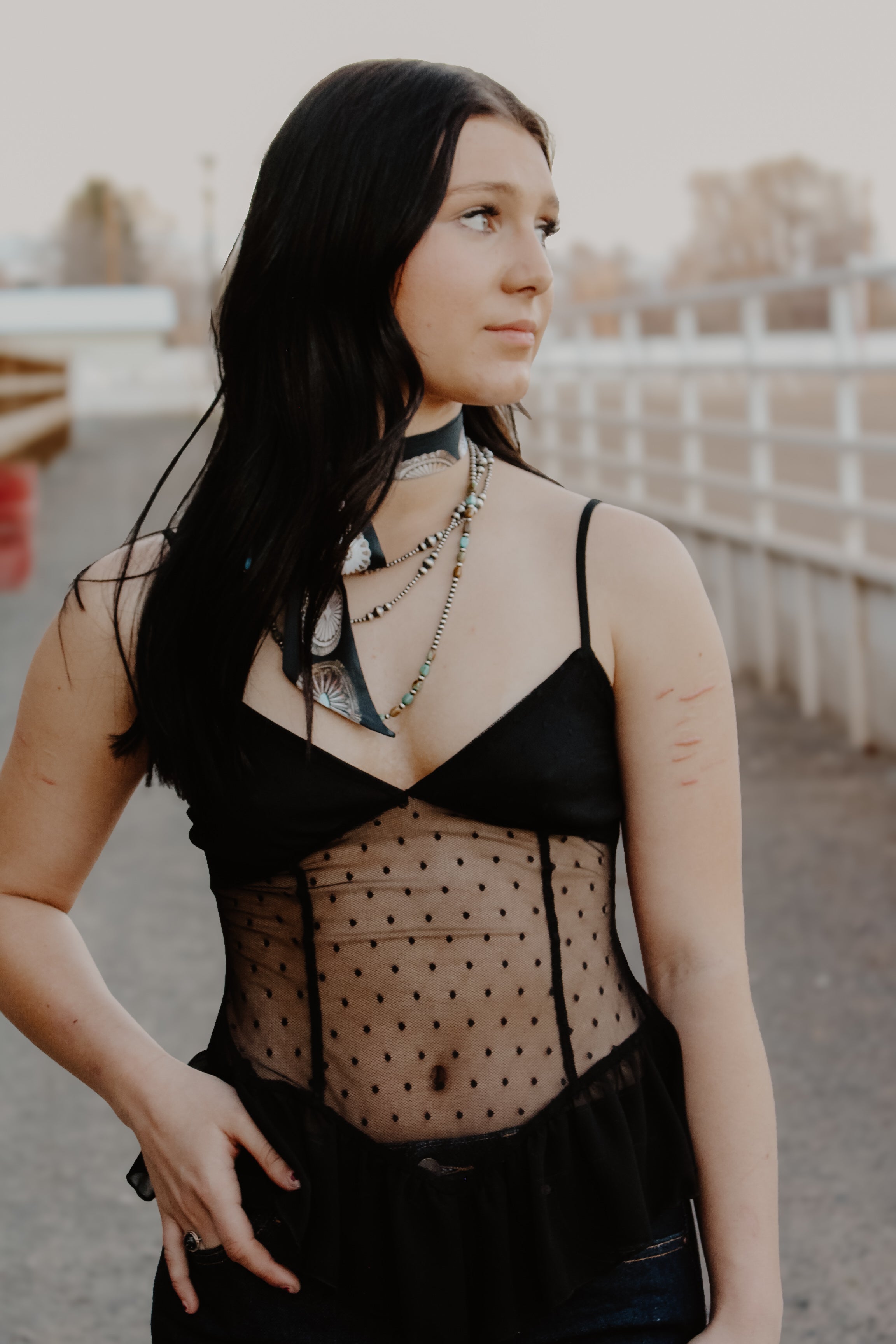 THE EVERETT SHEER LACE TOP