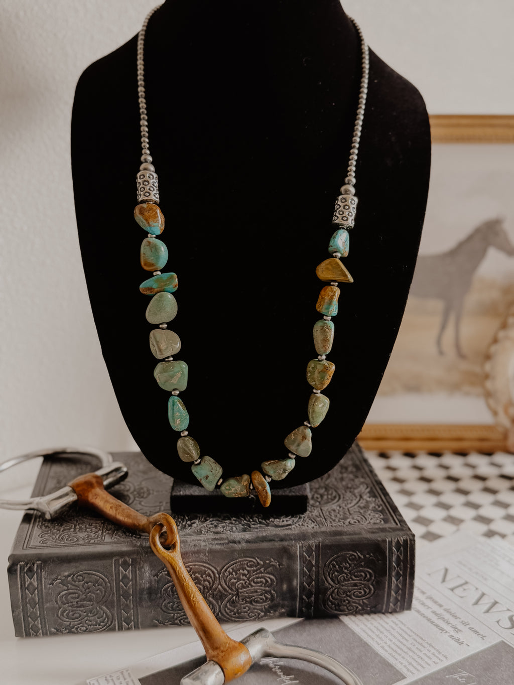 THE HIGH DESERT NECKLACE - Genuine Turquoise & Sterling Pearls