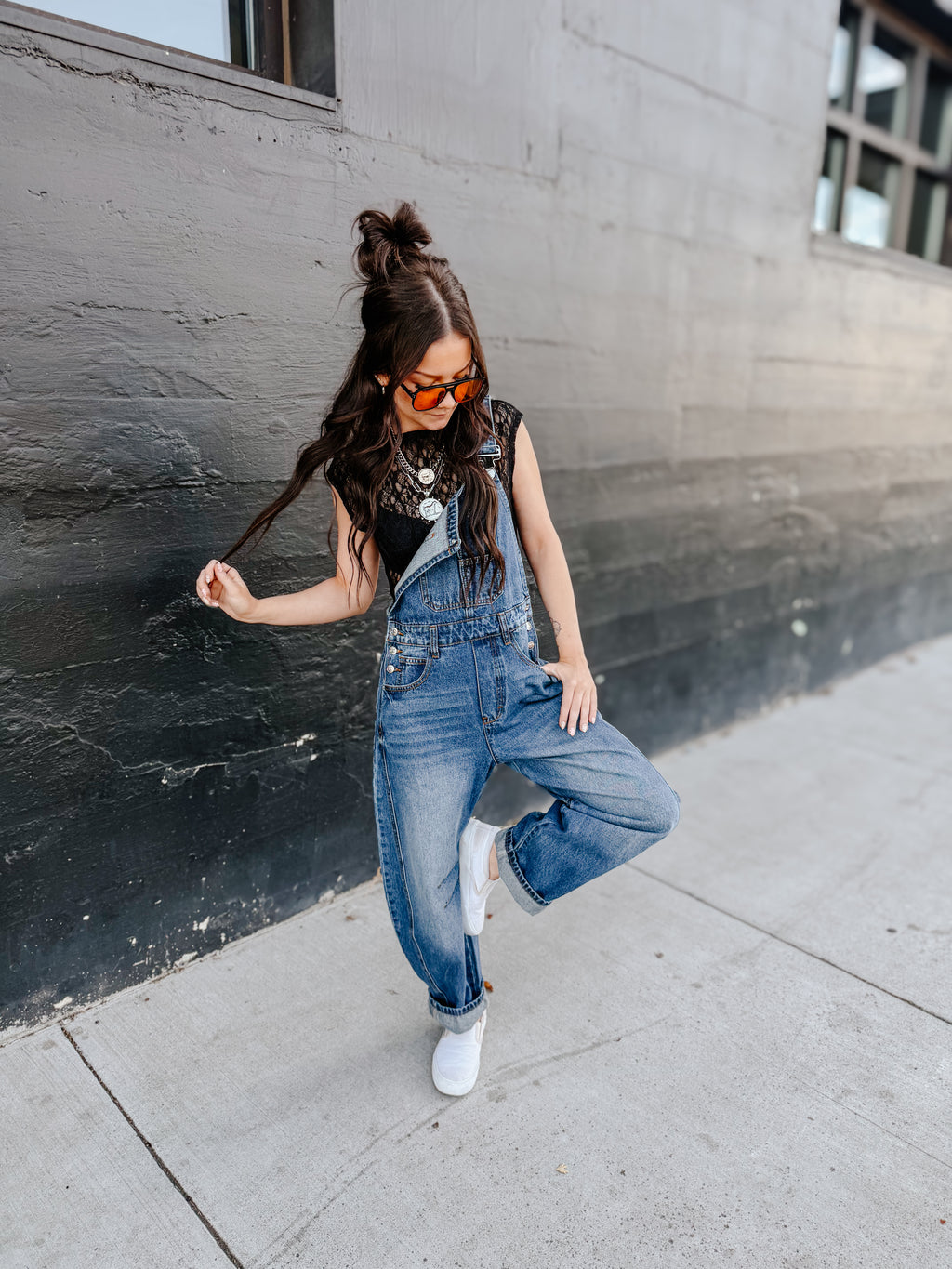 THE WRENLEY DENIM BARREL OVERALLS