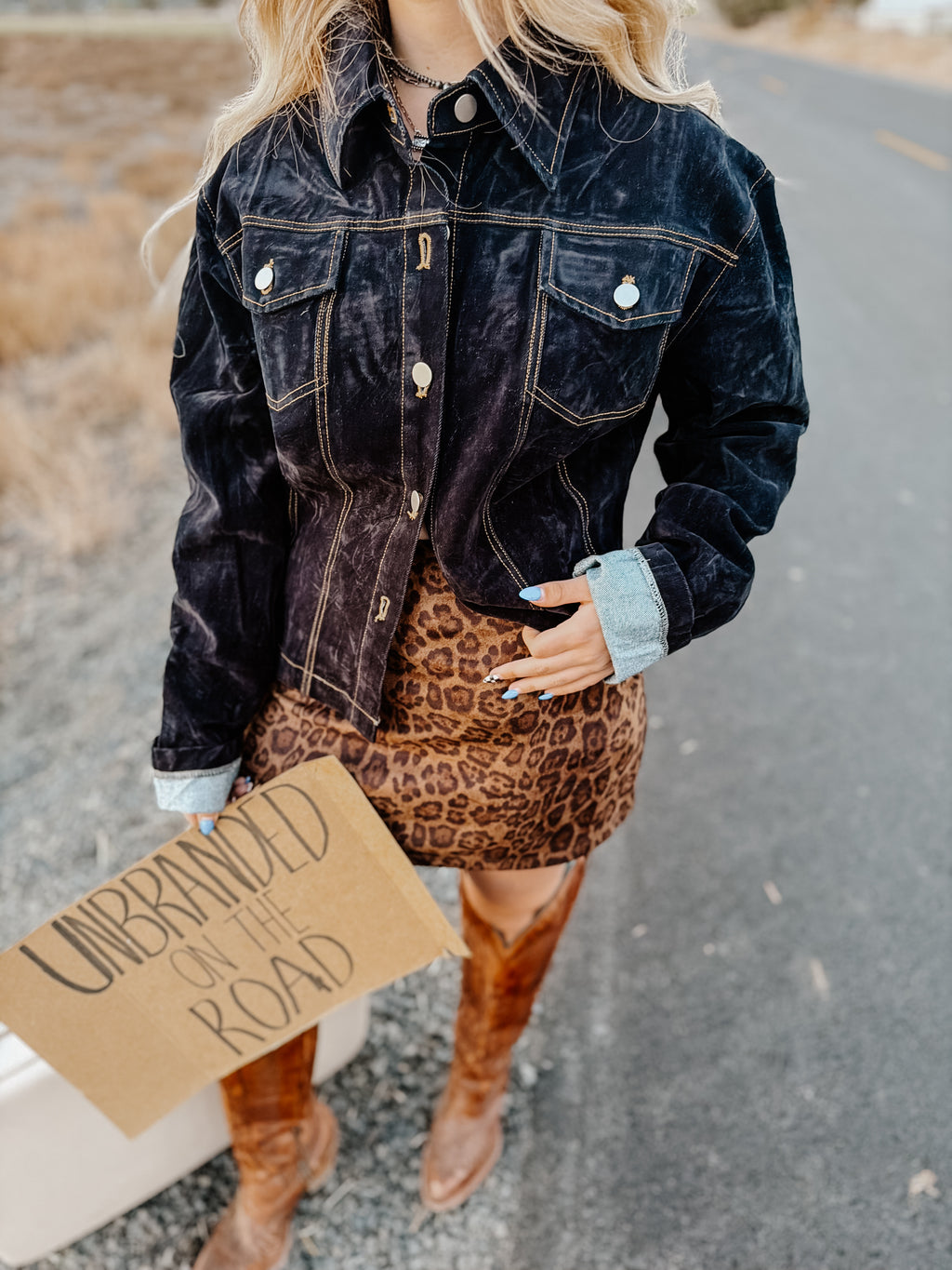 THE LAYLA LEOPARD SUEDE MINI SKIRT