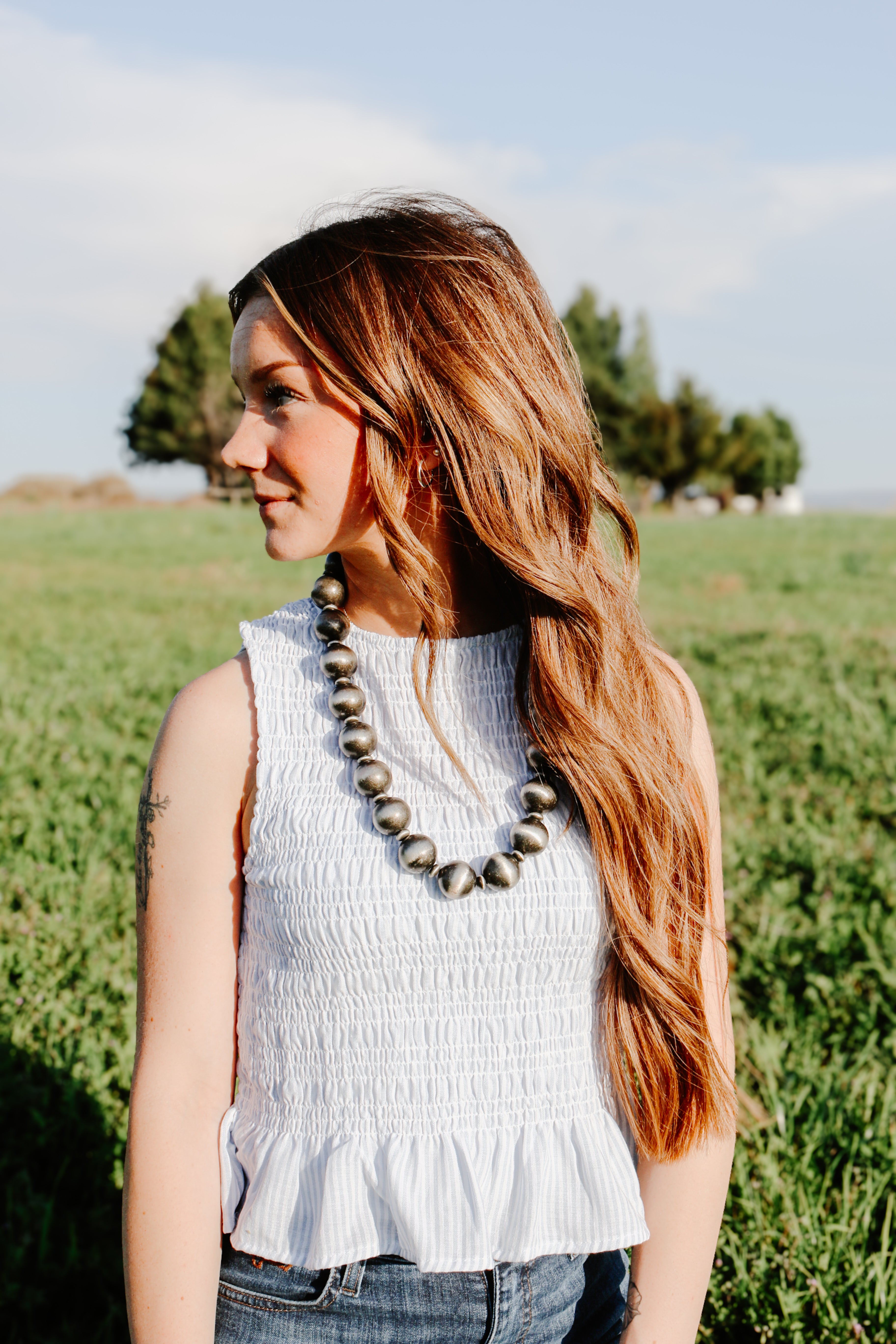 THE STRIPE AVERY RUFFLE BLOUSE