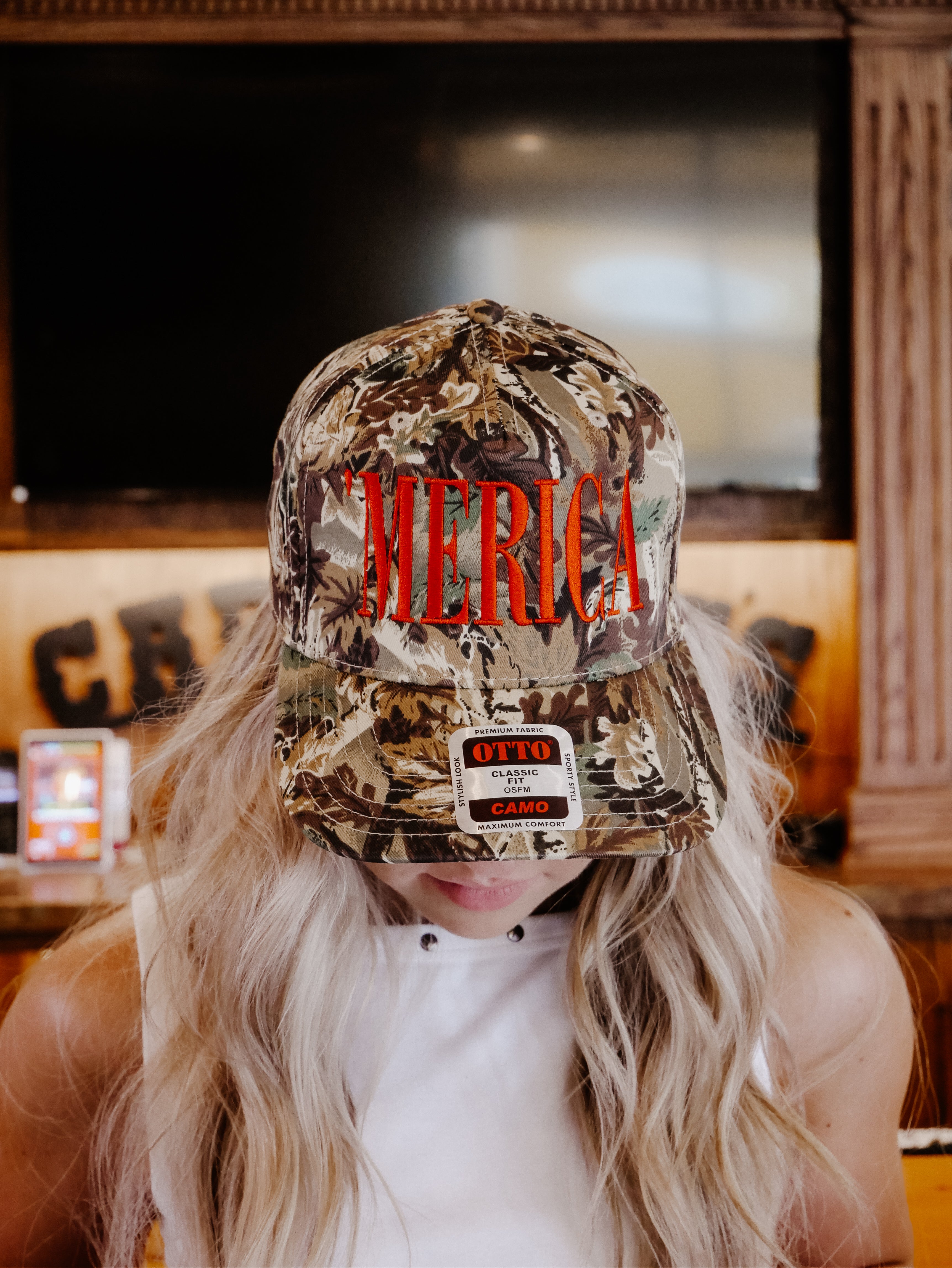 THE 'MERICA CAMO VINTAGE TRUCKER