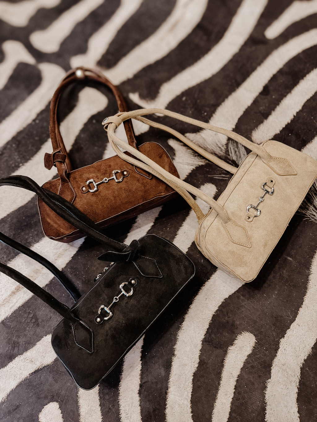 THE BIT GIRL SUEDE SHOULDER BAG