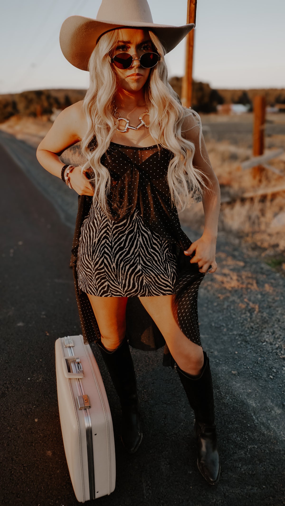 THE STUDED SHOW GIRL LONG SHEER TOP