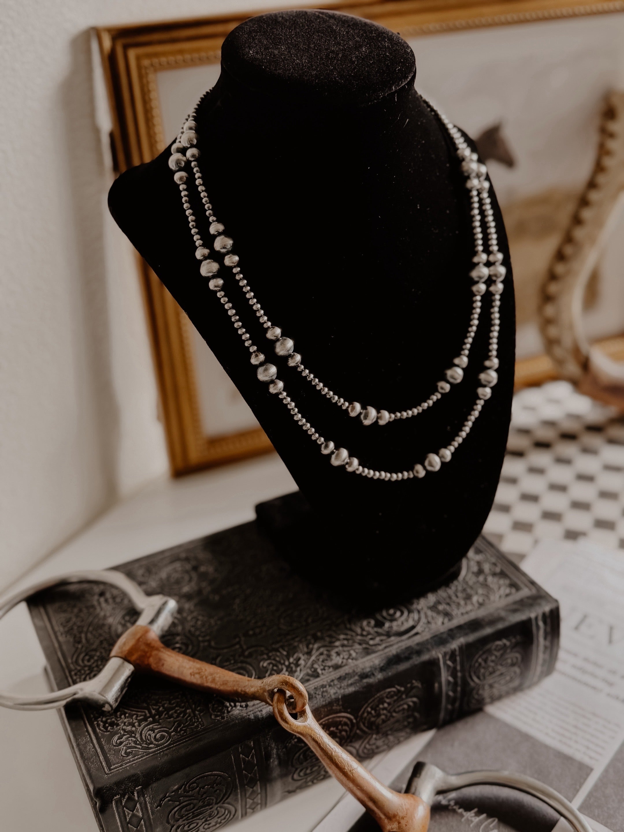 SILVER SAGUARO -3/6/8mm Graduated Sterling Pearls