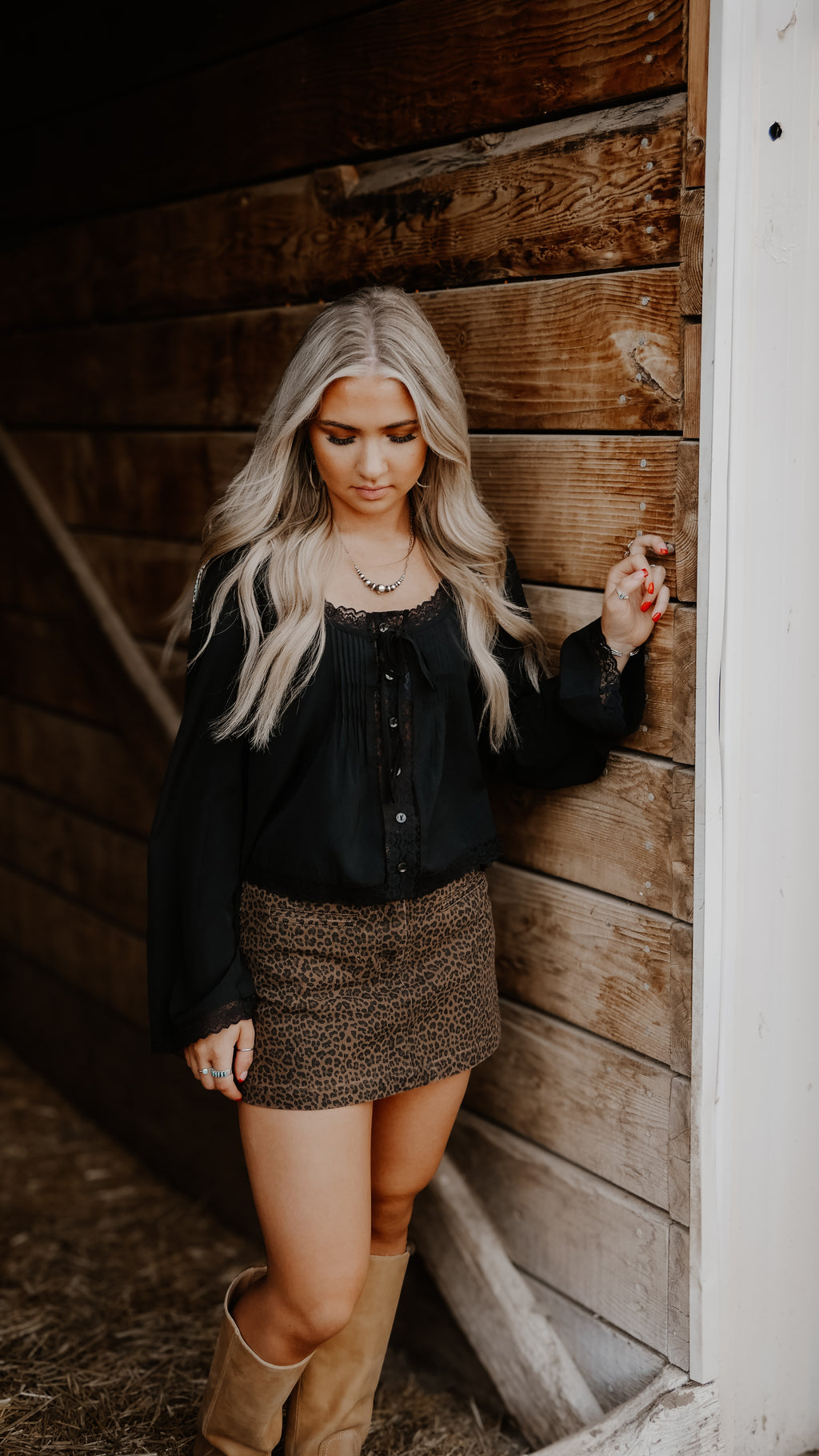 THE BOW LACE LONG SLEEVE BLOUSE