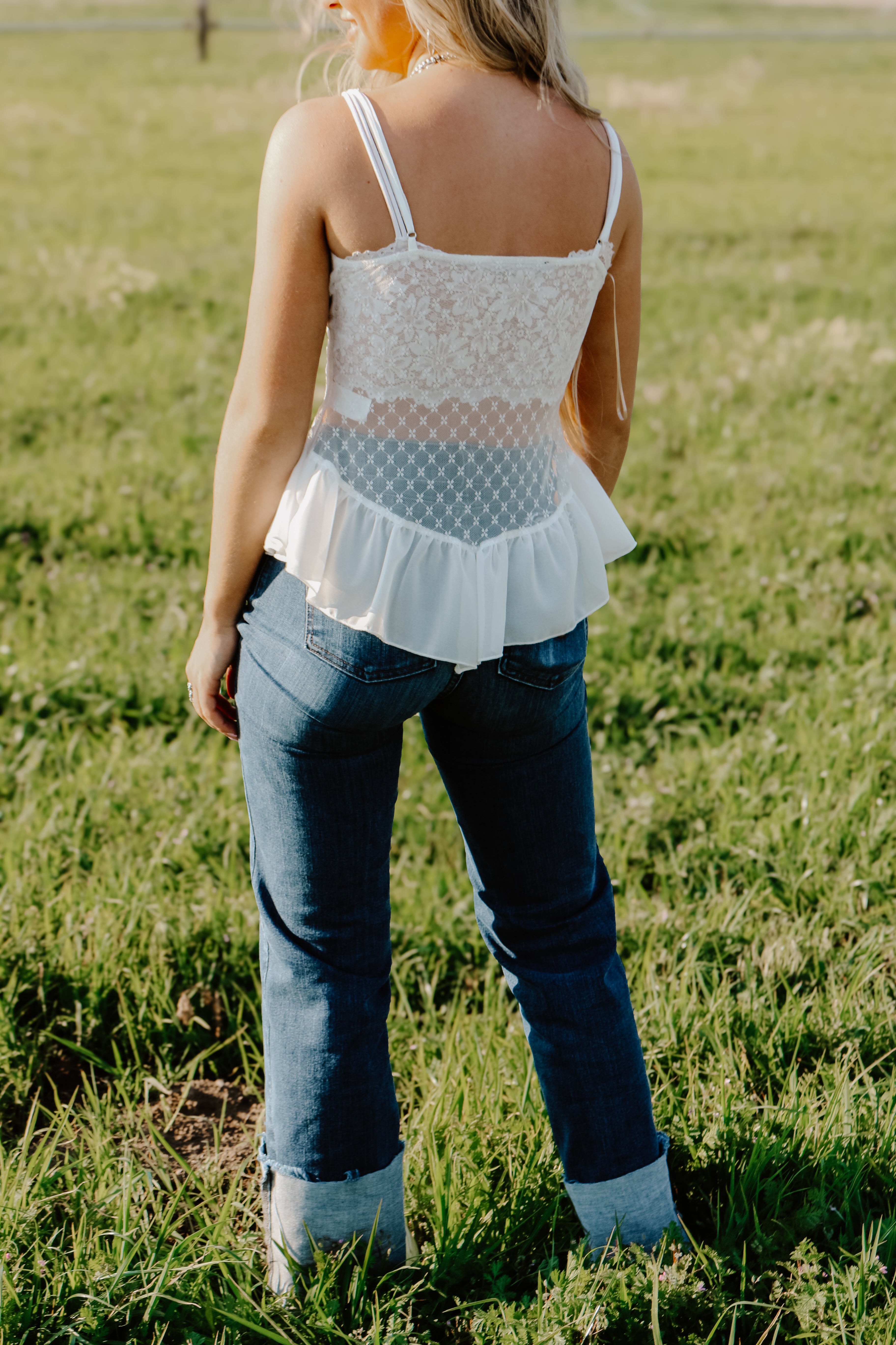 THE EVERETT SHEER LACE TOP
