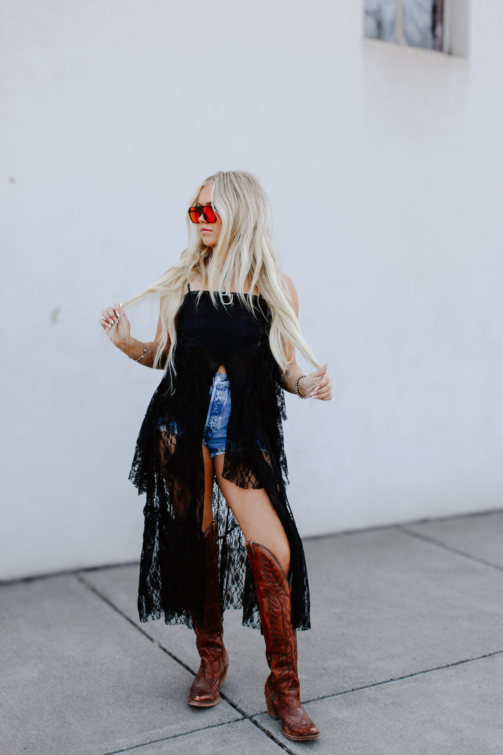 THE REN LACE MAXI TOP