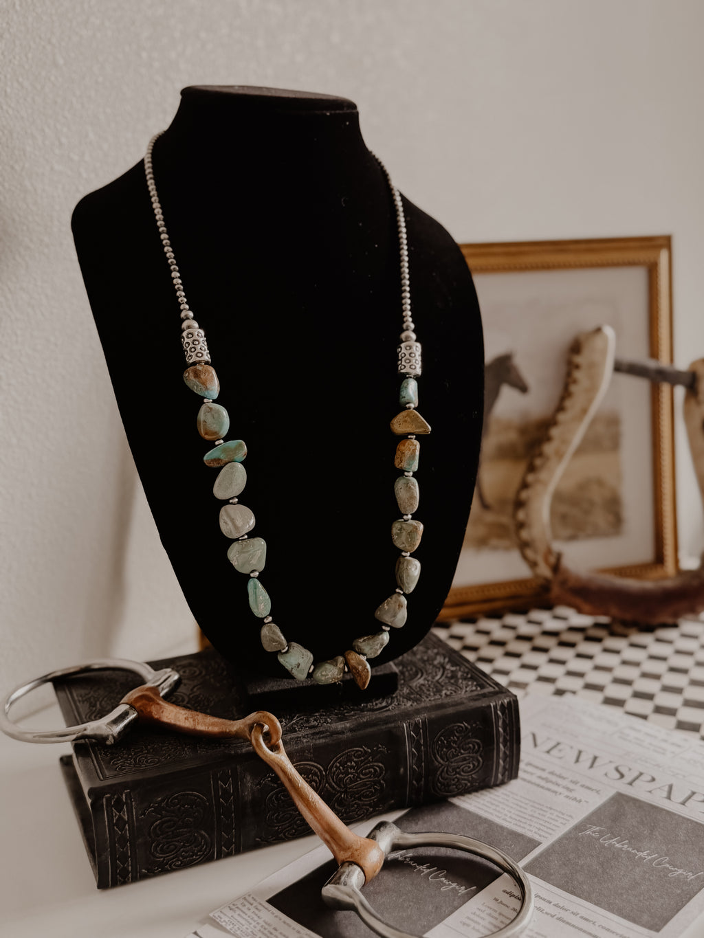 THE HIGH DESERT NECKLACE - Genuine Turquoise & Sterling Pearls