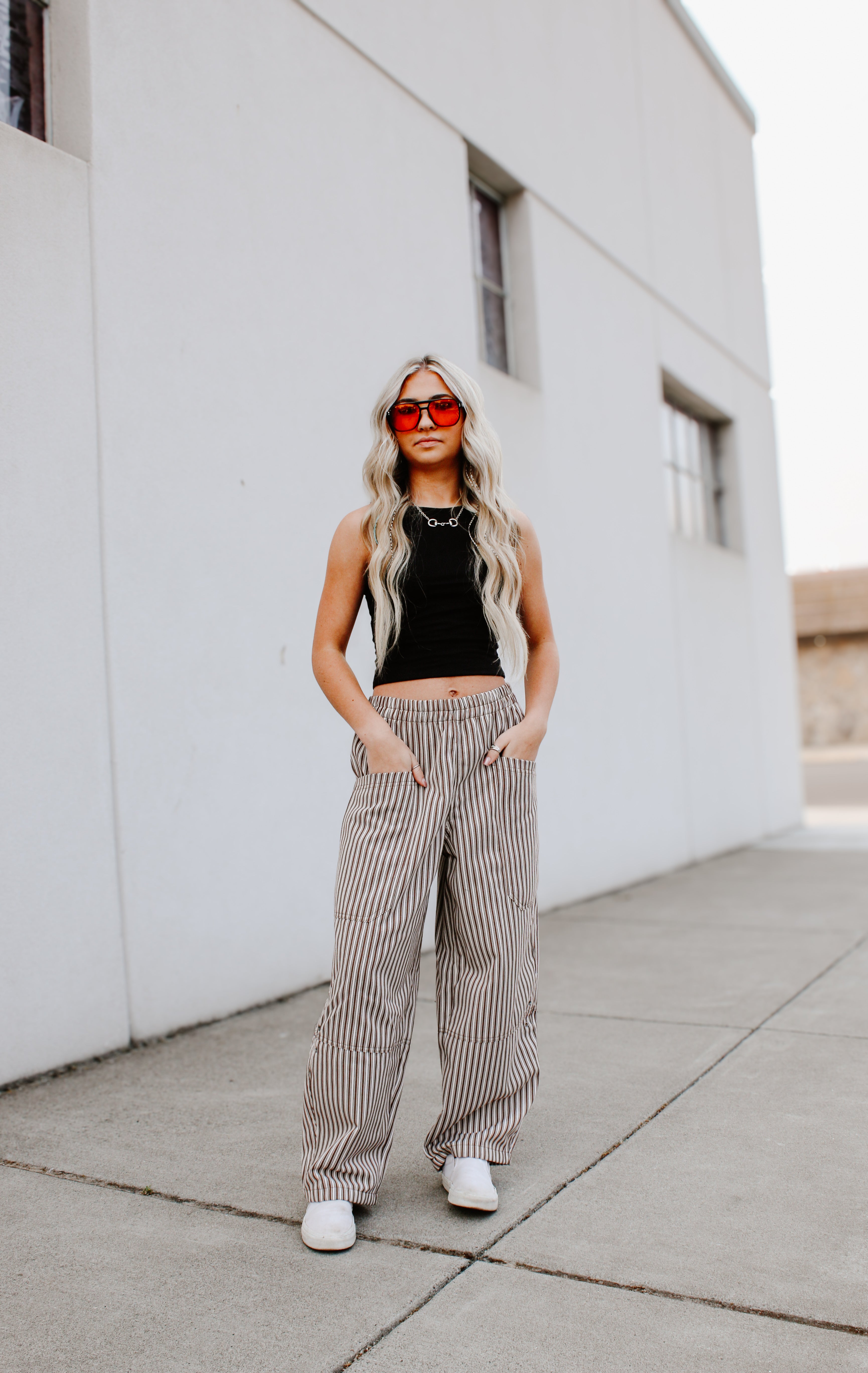 THE COCO STRIPE BARREL JEANS