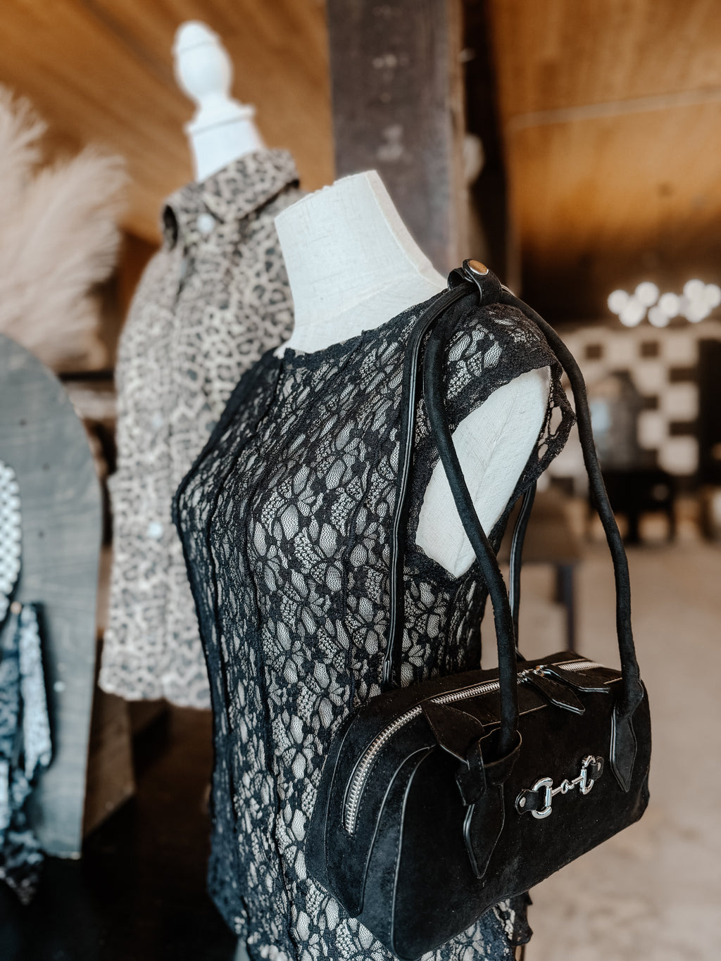 THE BIT GIRL SUEDE SHOULDER BAG