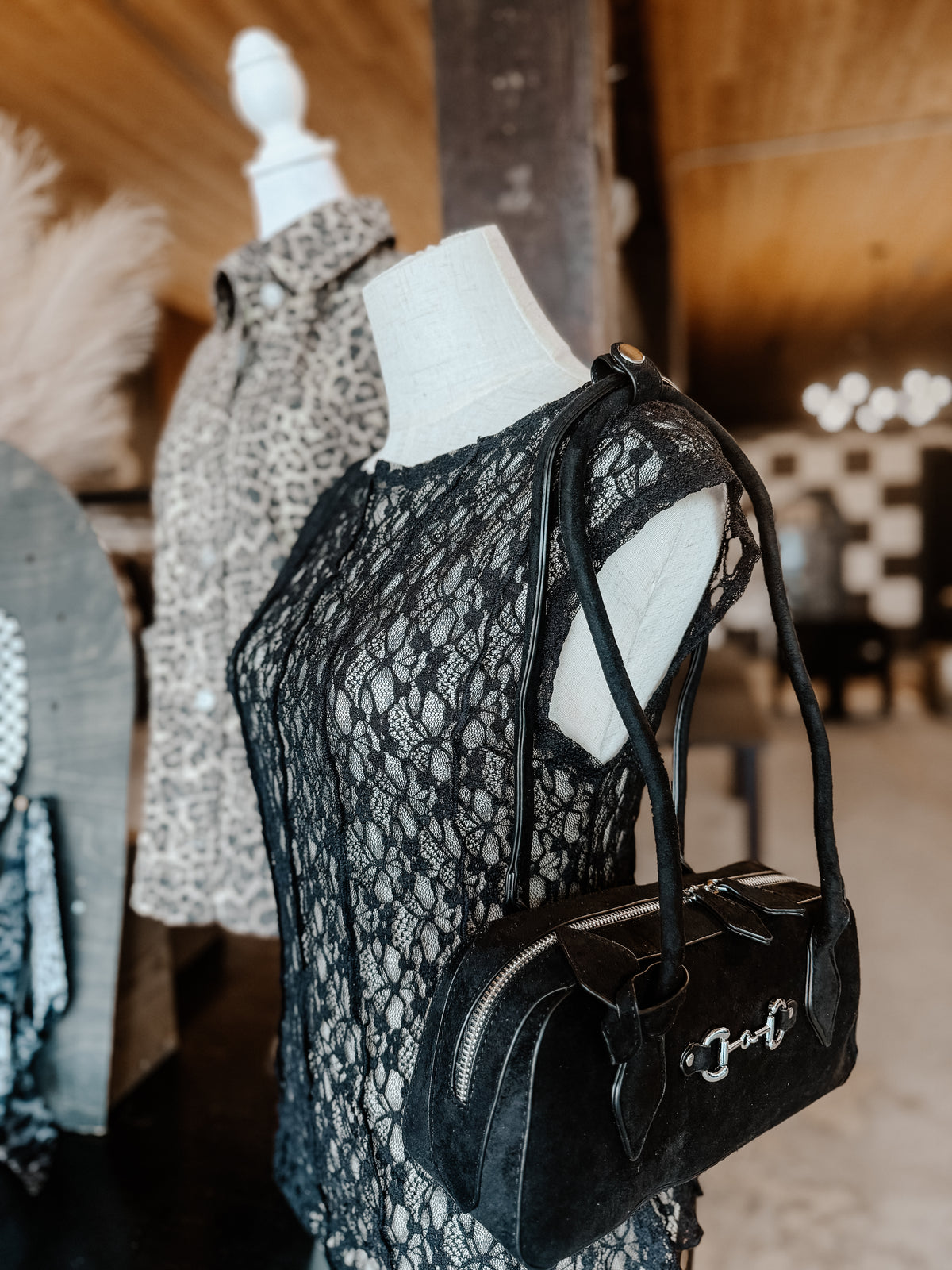 THE BIT GIRL SUEDE SHOULDER BAG
