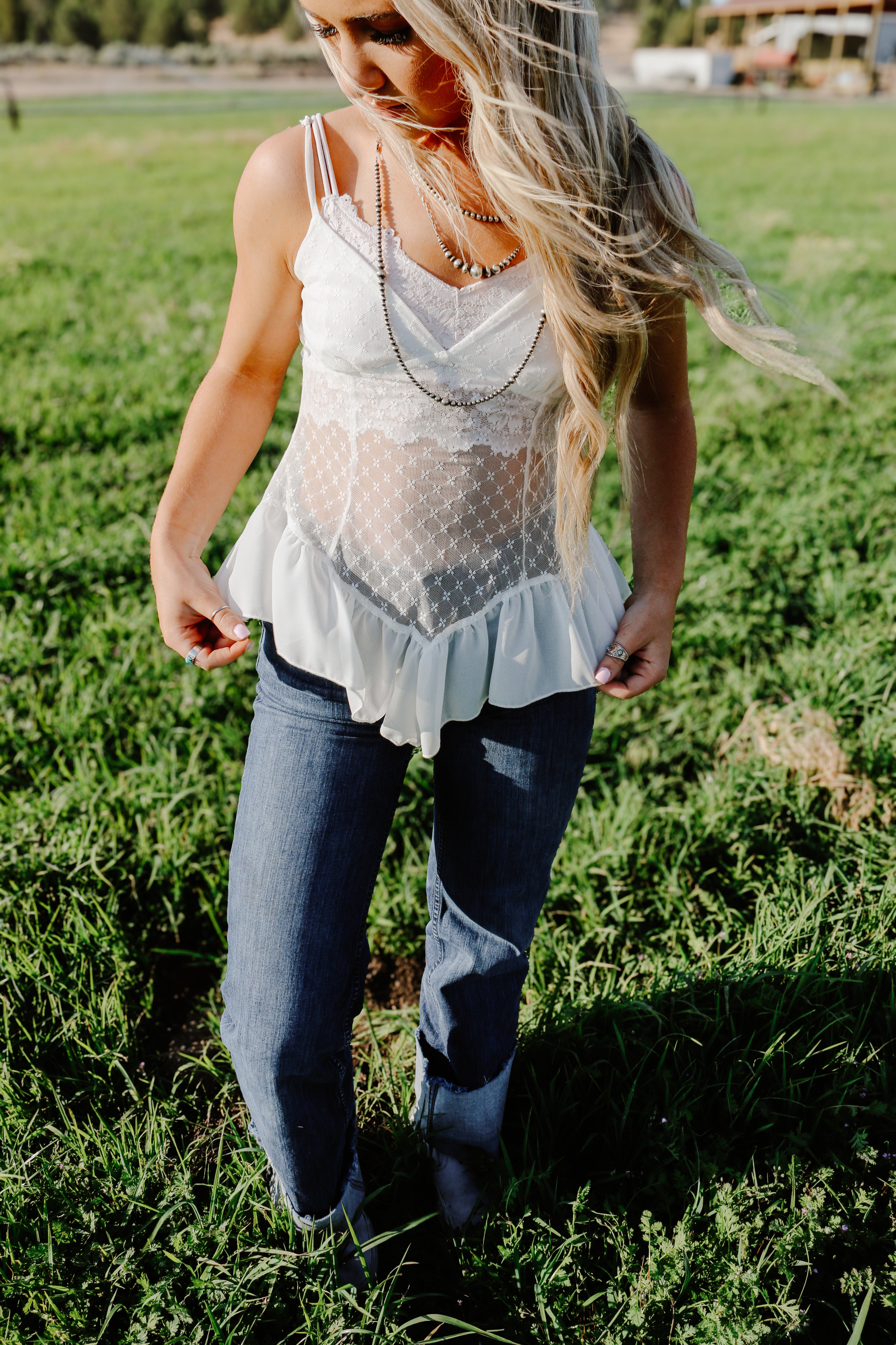 THE EVERETT SHEER LACE TOP