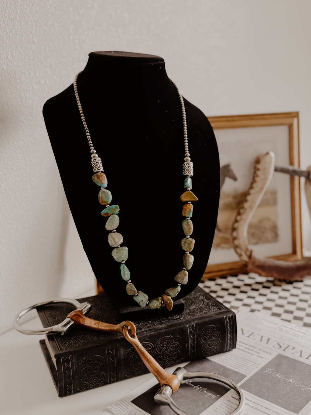 THE HIGH DESERT NECKLACE - Genuine Turquoise & Sterling Pearls