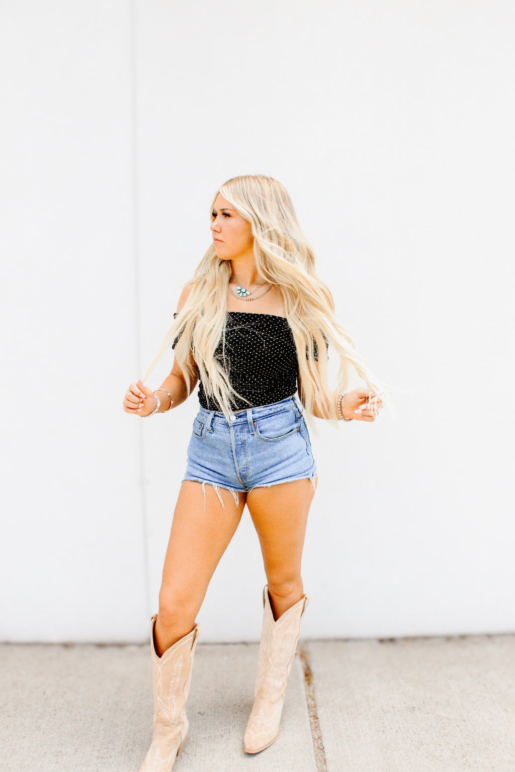 THE RENLEY MESH OFF THE SHOULDER TOP