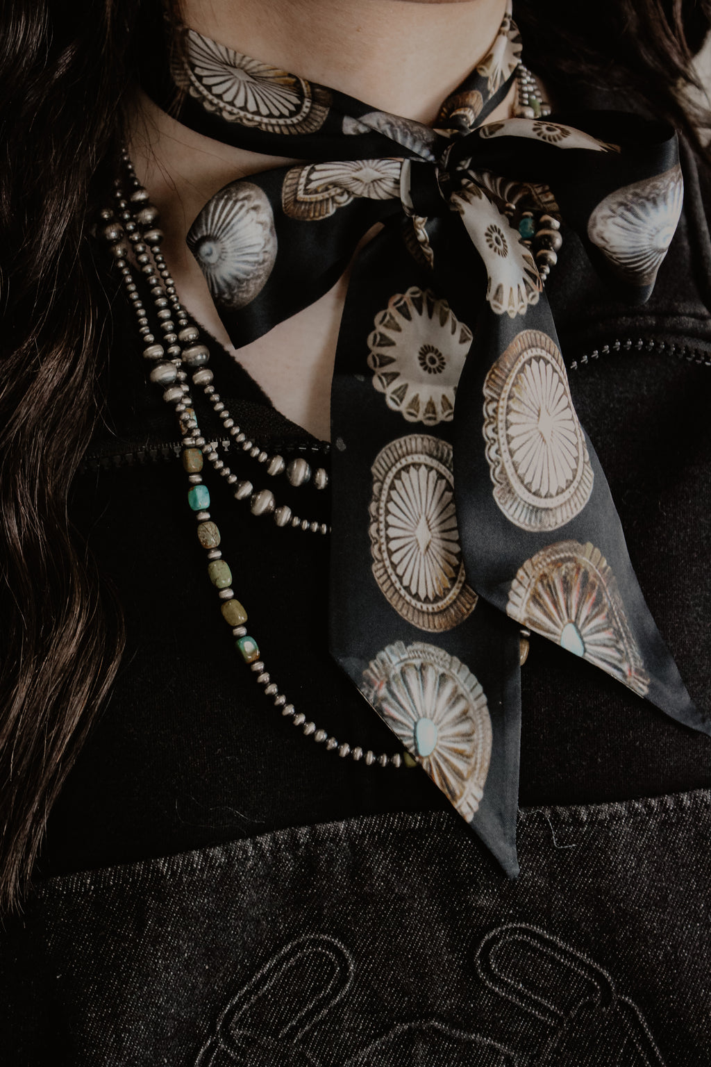 THE PAINTED MESA- Turquoise Square Beads with Sterling Pearls