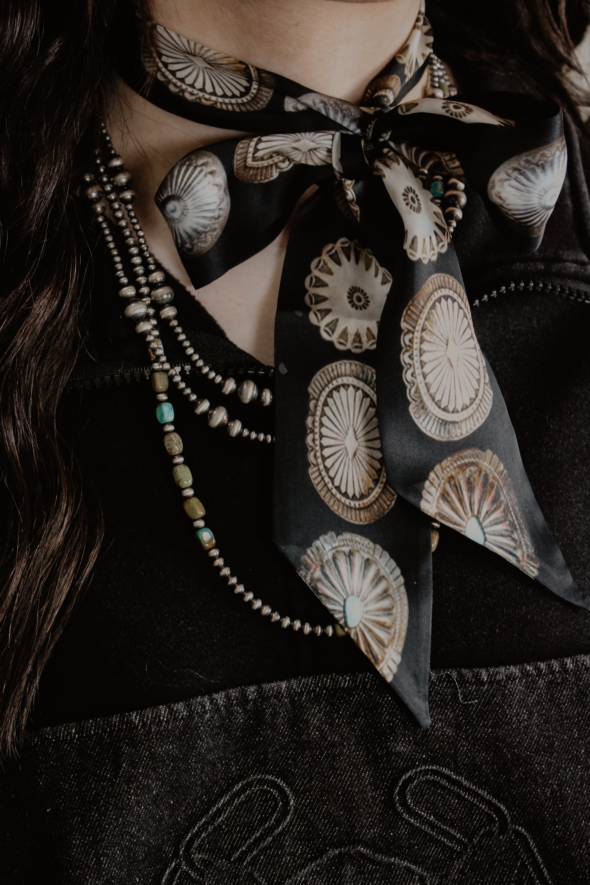 THE PAINTED MESA- Turquoise Square Beads with Sterling Pearls