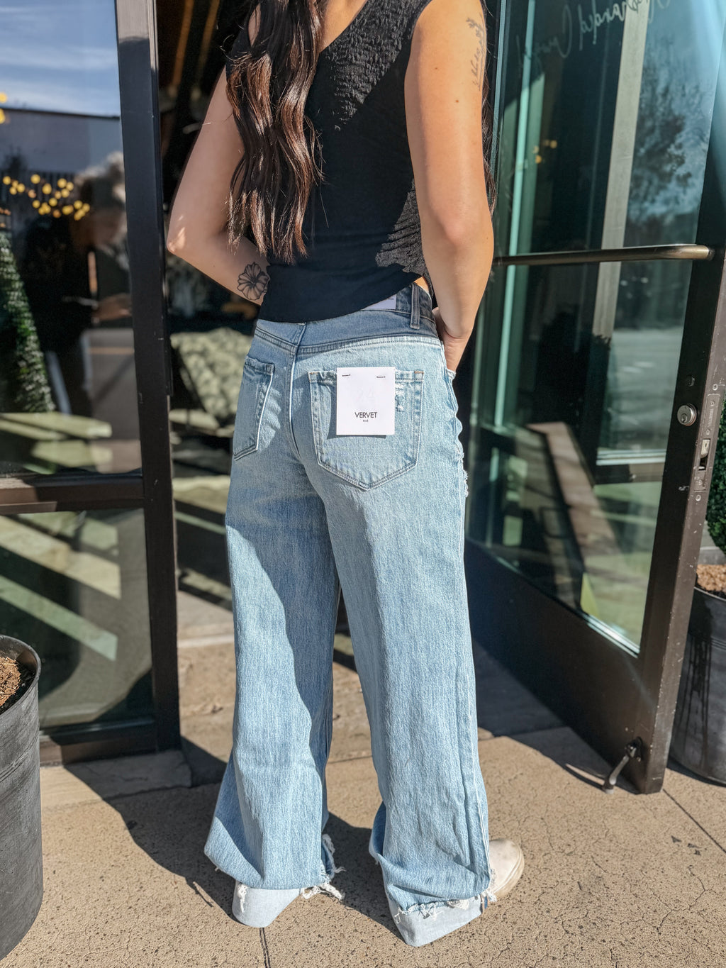 THE KRIS DISTRESSED WIDE LEG