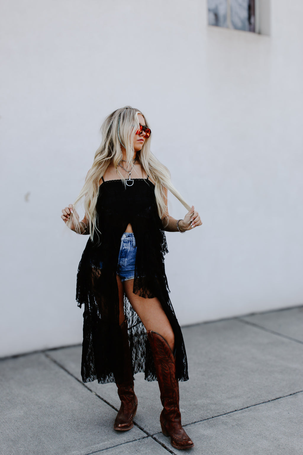 THE REN LACE MAXI TOP