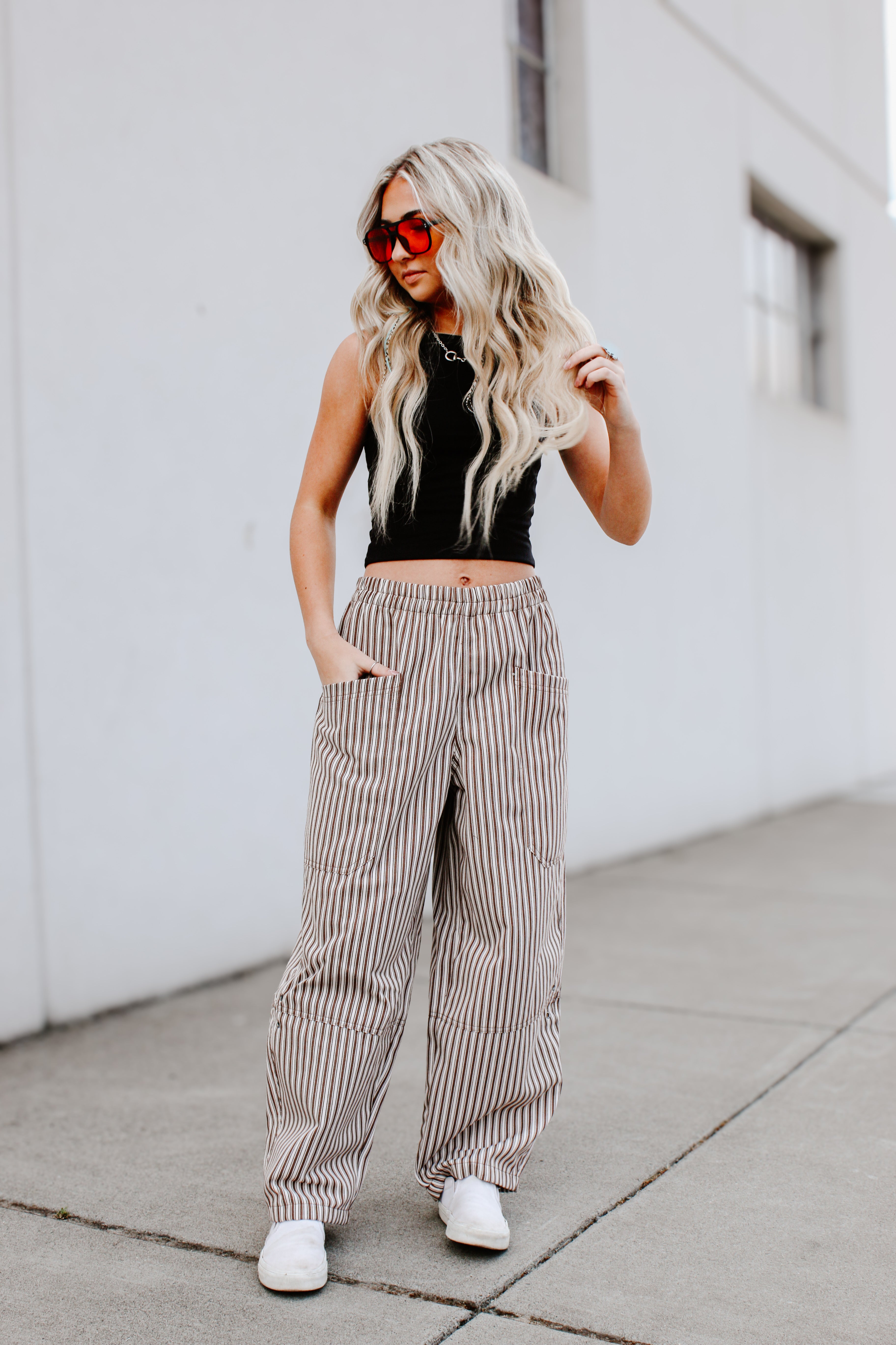 THE COCO STRIPE BARREL JEANS
