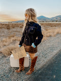 THE VEGAS AT MIDNIGHT SUEDE DENIM JACKET
