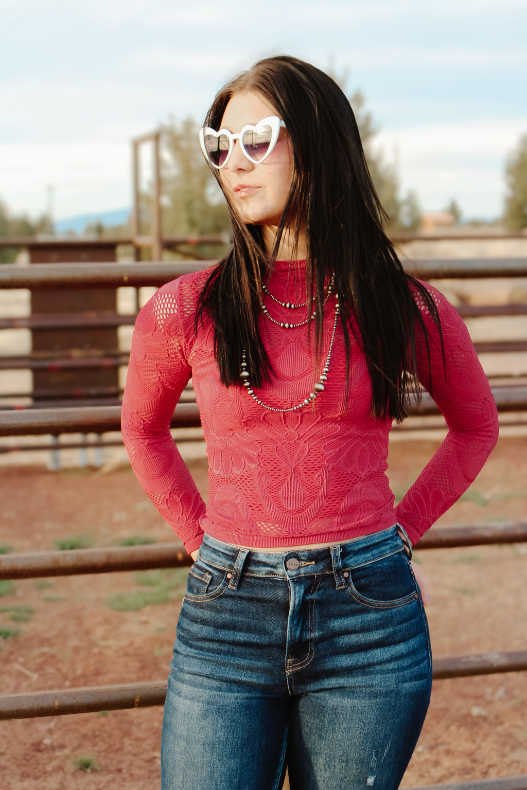 THE WILD & FREE FLORAL LACE TOP