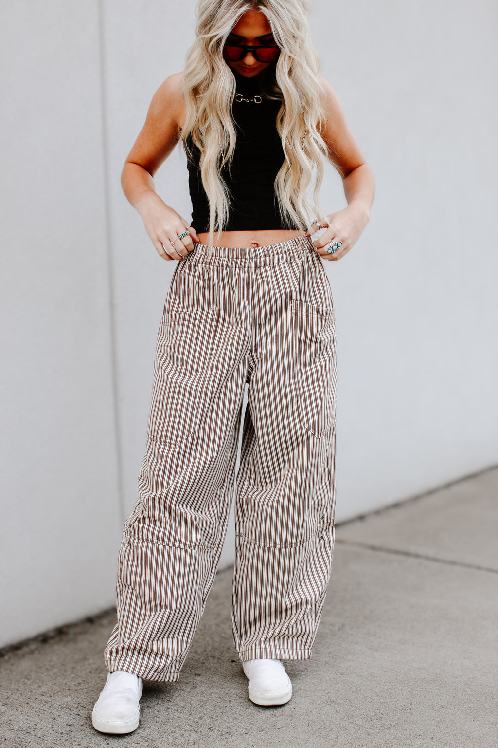 THE COCO STRIPE BARREL JEANS