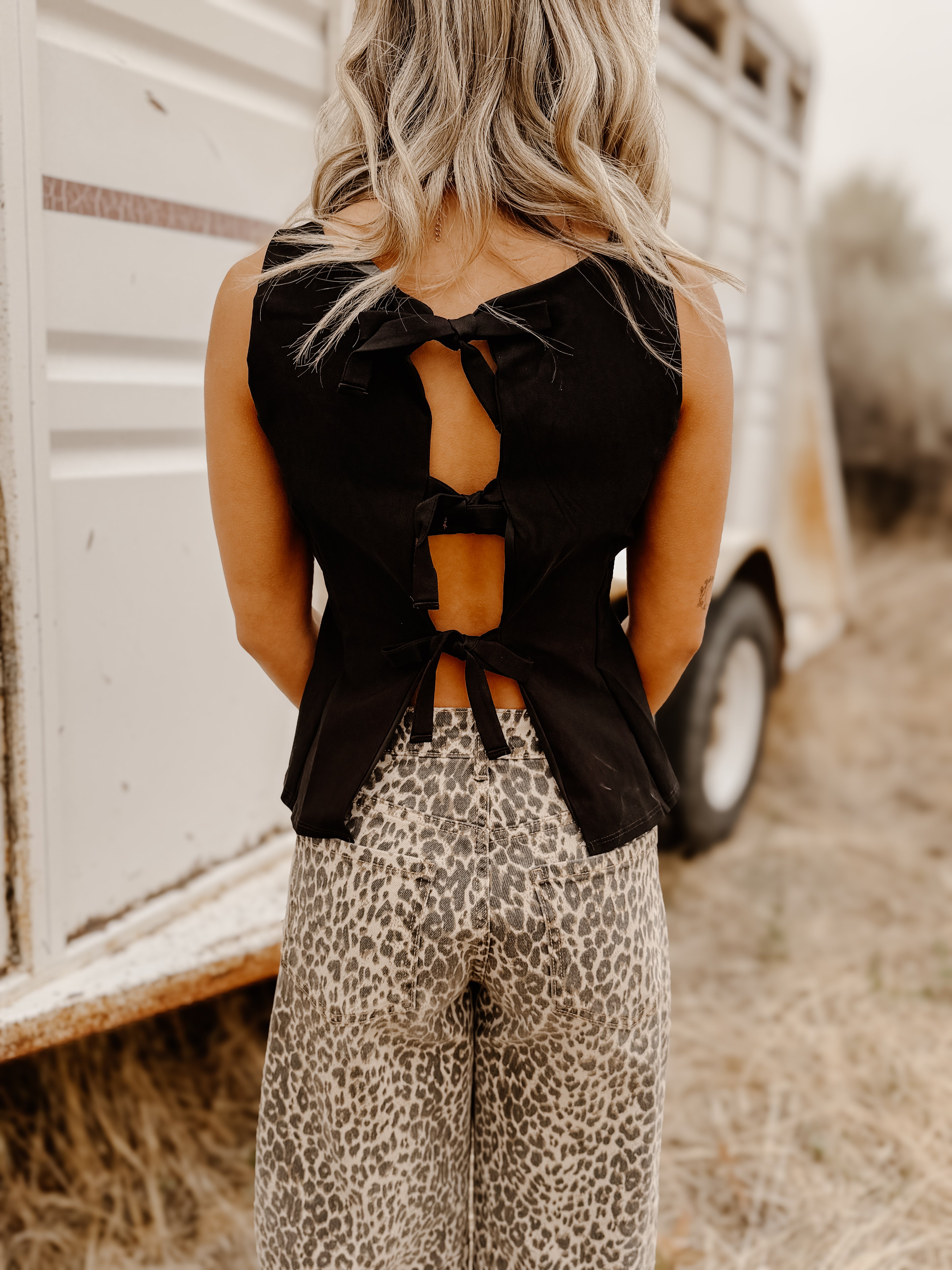 THE HEATHER BOW TIE TOP
