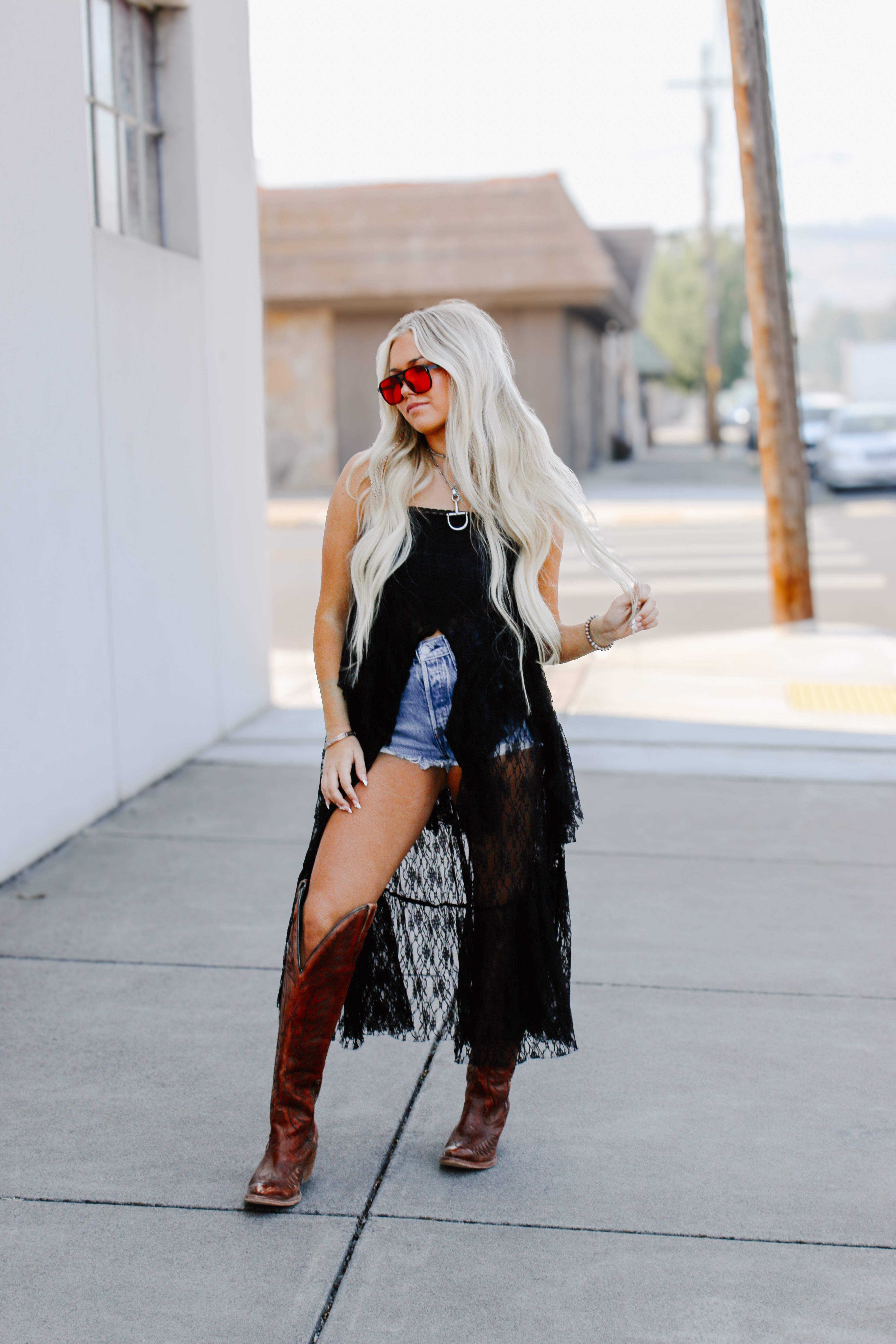 THE REN LACE MAXI TOP