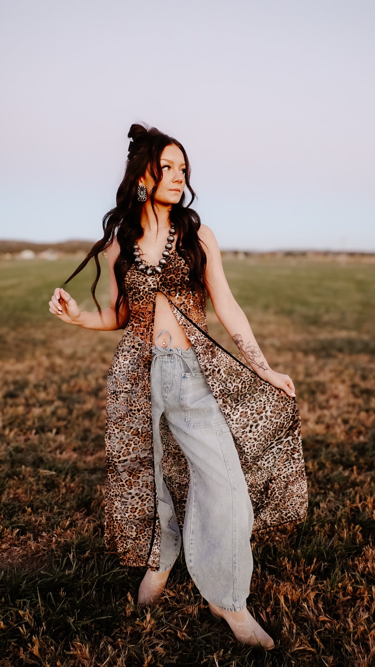 THE CHEETAH GIRL SHEER TOP
