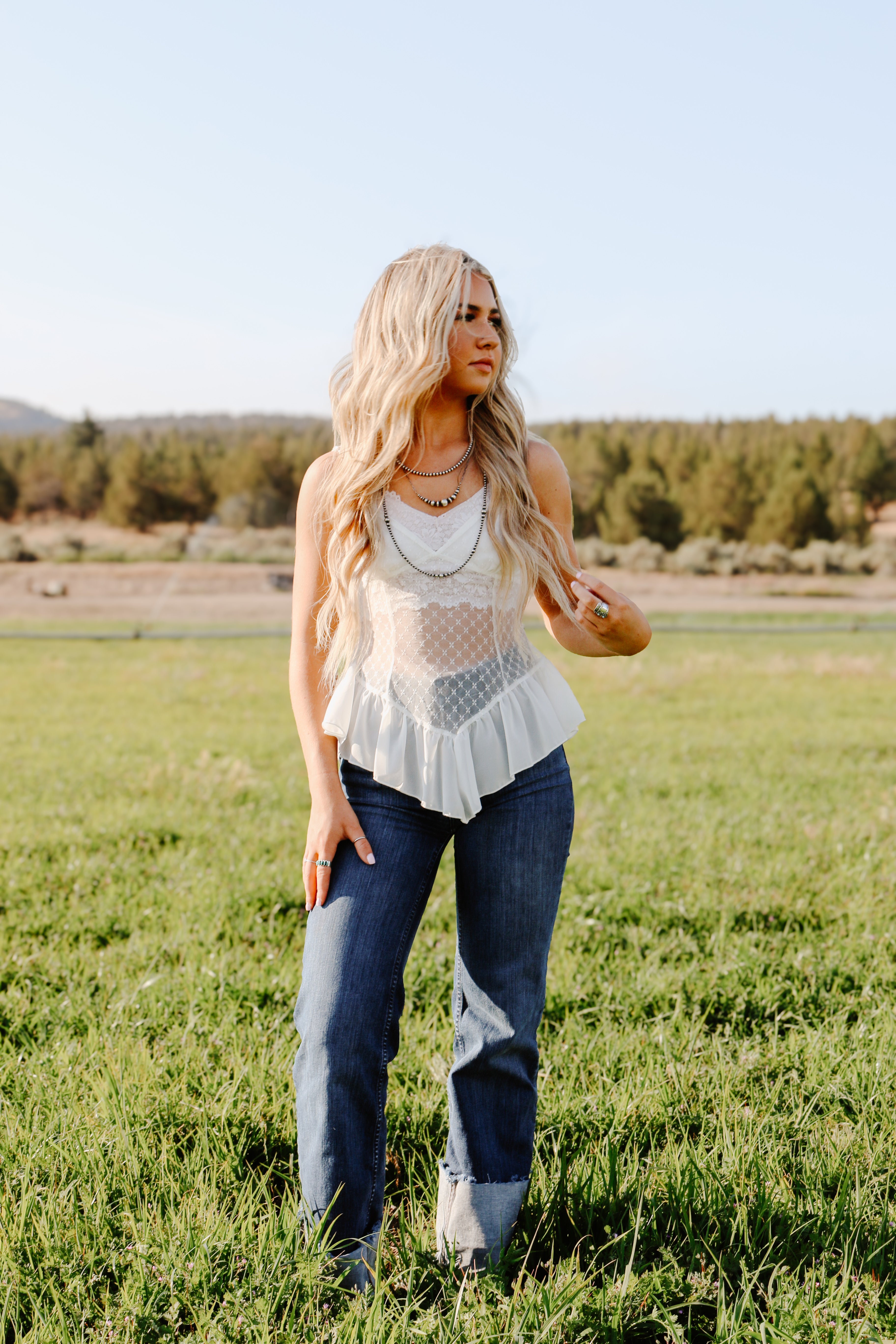 THE EVERETT SHEER LACE TOP