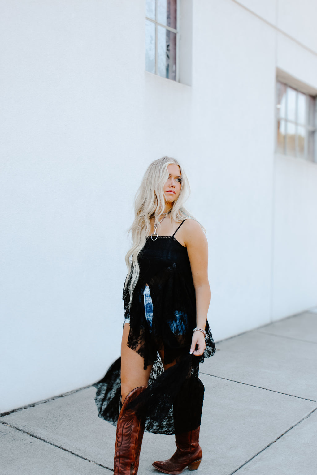 THE REN LACE MAXI TOP