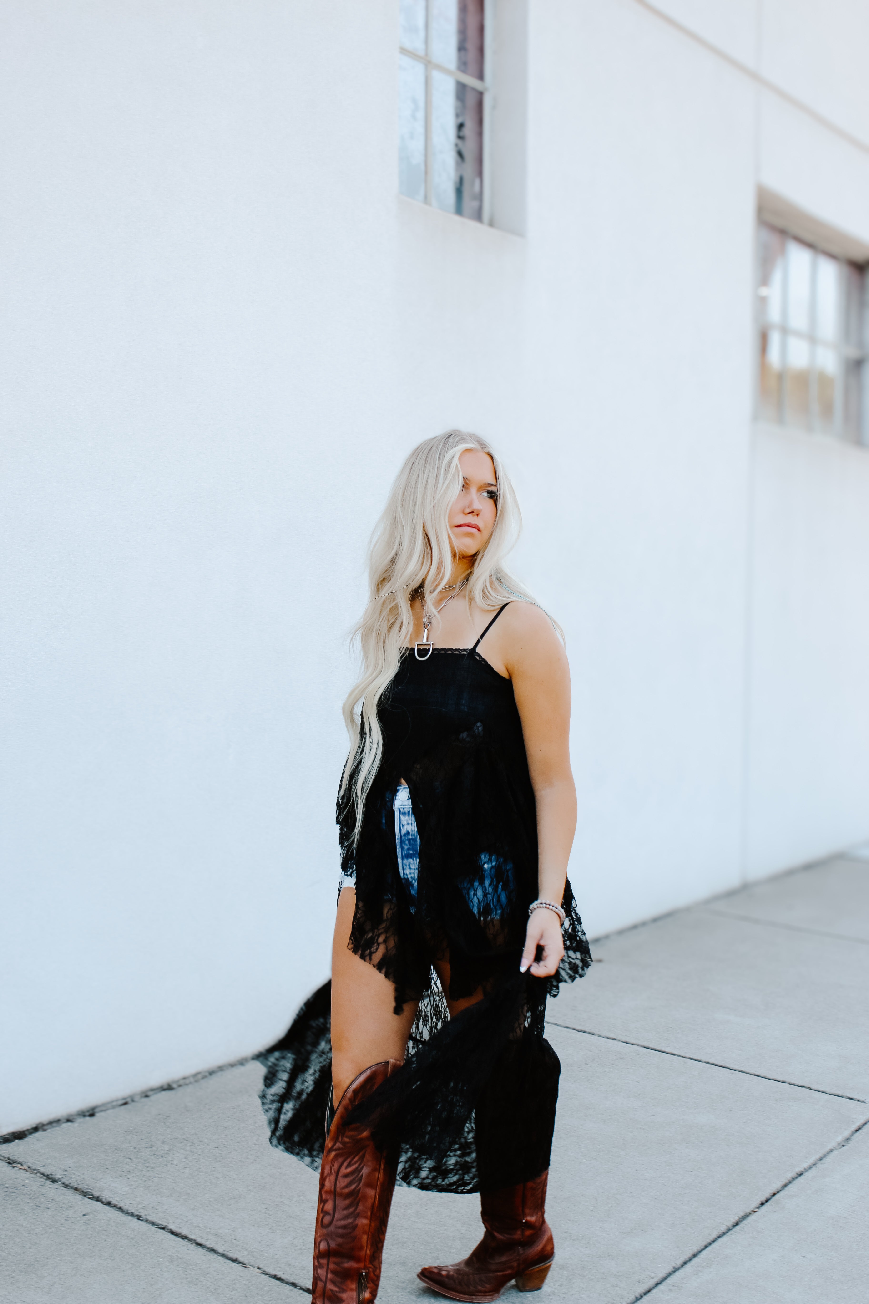 THE REN LACE MAXI TOP