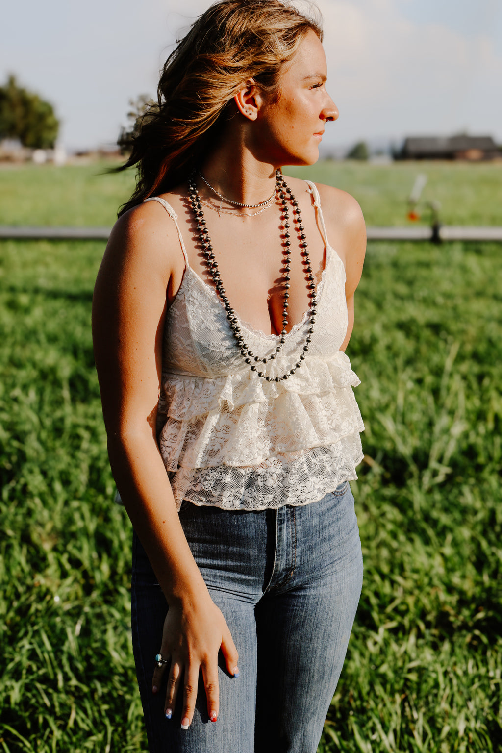 THE LACE BABYDOLL CAMI TOP