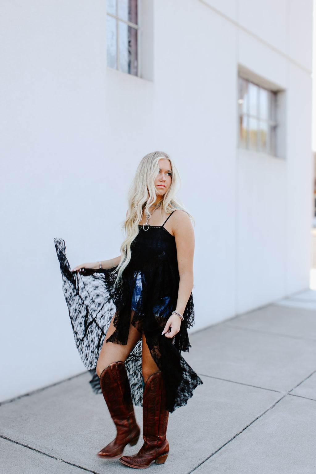 THE REN LACE MAXI TOP
