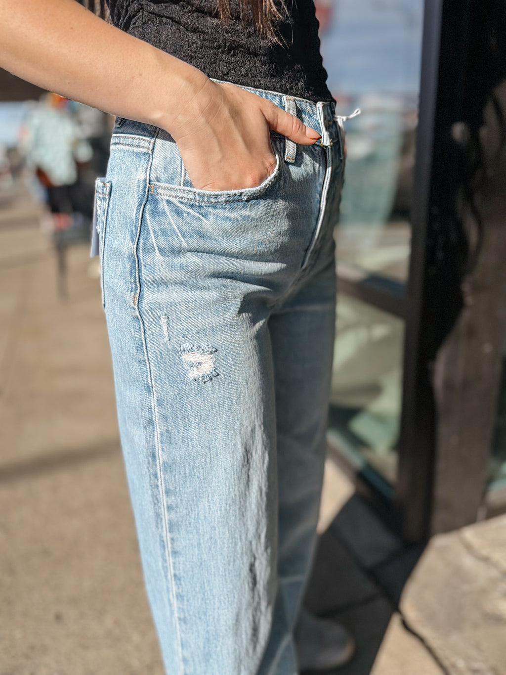 THE KRIS DISTRESSED WIDE LEG